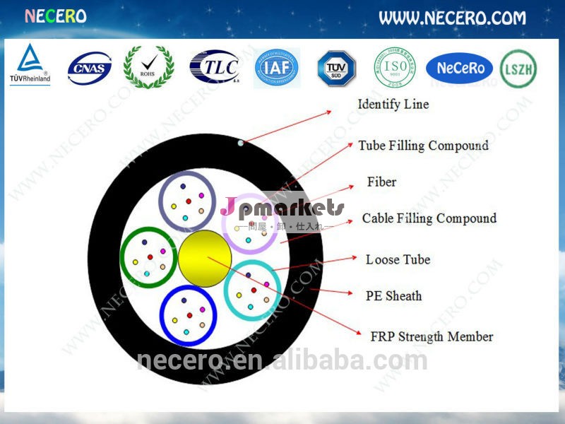 Gyfty6コア屋外撚り非- メタリック光ファイバケーブル問屋・仕入れ・卸・卸売り