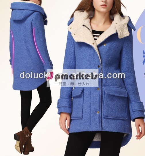 新しいファッションデザイン、 高品質のエレガントな女性の冬のウールコート問屋・仕入れ・卸・卸売り