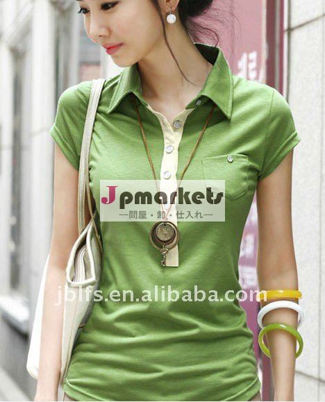 OEMの女性はshort-sleevedポロのTシャツを緑化する問屋・仕入れ・卸・卸売り