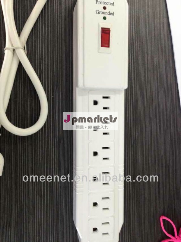 ポータブル6店舗サージ保護延長ソケットとusbポート×2インジケータ付きusbetlapprovaliphoneアプリのための壁のコンセント問屋・仕入れ・卸・卸売り