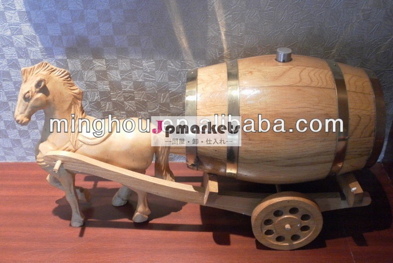 木製4.5l/5lストレージバレル、 ミニ馬を持つワイン樽問屋・仕入れ・卸・卸売り