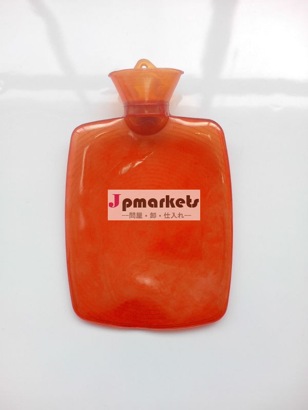 Bs標準のカスタマイズされたオレンジ1970:2012２０００ＭＬ矩形状のpvc透明湯たんぽ/bag( 31*20cm/0.33kgs)問屋・仕入れ・卸・卸売り