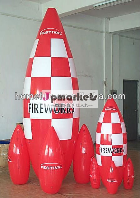 tarpaulinegaintインフレータブルpvcロケットモデル問屋・仕入れ・卸・卸売り