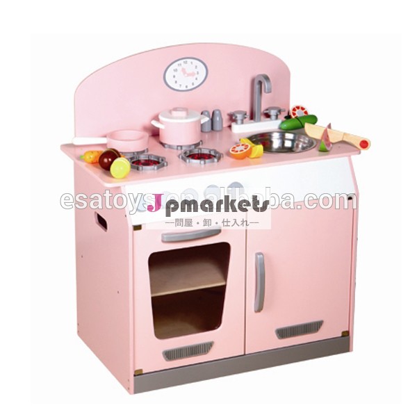 2014年ピンクの木製キッチンキャビネットのおもちゃ子供のための、 素敵な木製のおもちゃの台所子供用キャビネット、 のキッチンキャビネット用w10c071赤ちゃん問屋・仕入れ・卸・卸売り