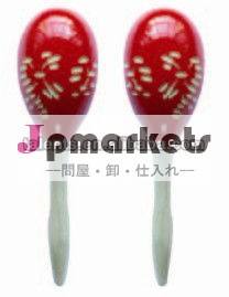 赤い色の木マラカス図案を彫った問屋・仕入れ・卸・卸売り