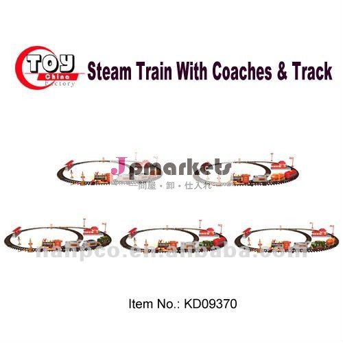 赤い電気蒸気3付列車のコーチ・トラック- 5asst。問屋・仕入れ・卸・卸売り
