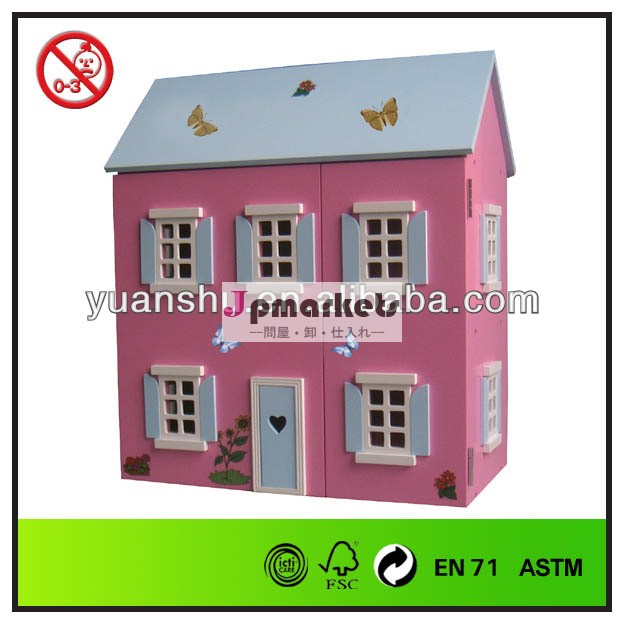 3- 階建てピンク木製手作り人形の家問屋・仕入れ・卸・卸売り