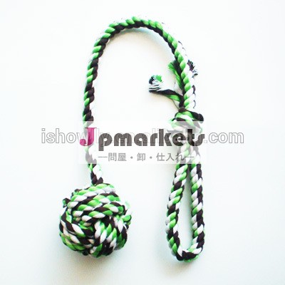 Paw printing Durable pet cotton rope with tennis ball very nice dog chew toys問屋・仕入れ・卸・卸売り