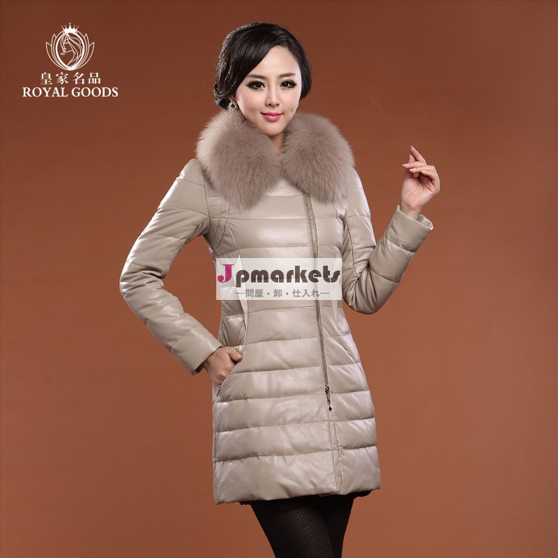 女性の冬のダウンコート。 最高の品質foxhair長い毛皮のコート問屋・仕入れ・卸・卸売り