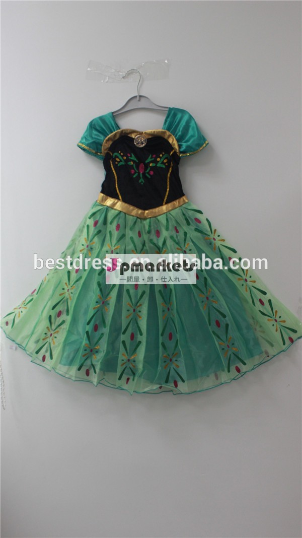 子供の女の子のドレスの卸売安い2014年エルザ冷凍アンナコスチュームプリンセスドレスパーティードレス問屋・仕入れ・卸・卸売り