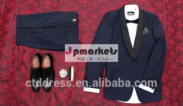 エッセンシャル黒の3- ピースタキシード、 合わせたハンサムな、 のための結婚式のスーツの男性問屋・仕入れ・卸・卸売り