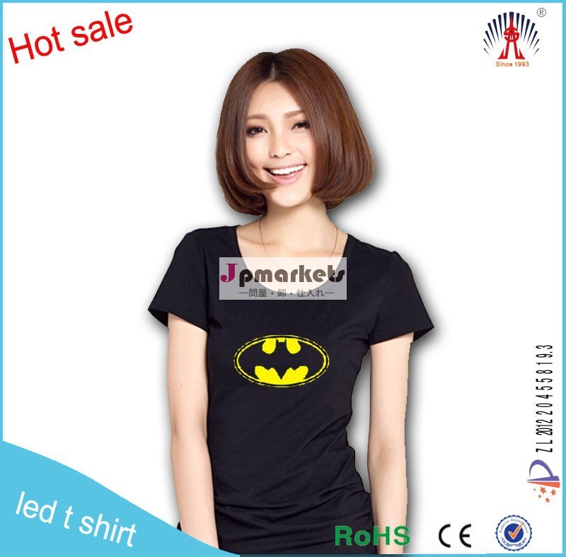Ledtシャツ熱い販売の/elの点滅のtシャツの/音楽活性化照明アップシャツ卸売問屋・仕入れ・卸・卸売り