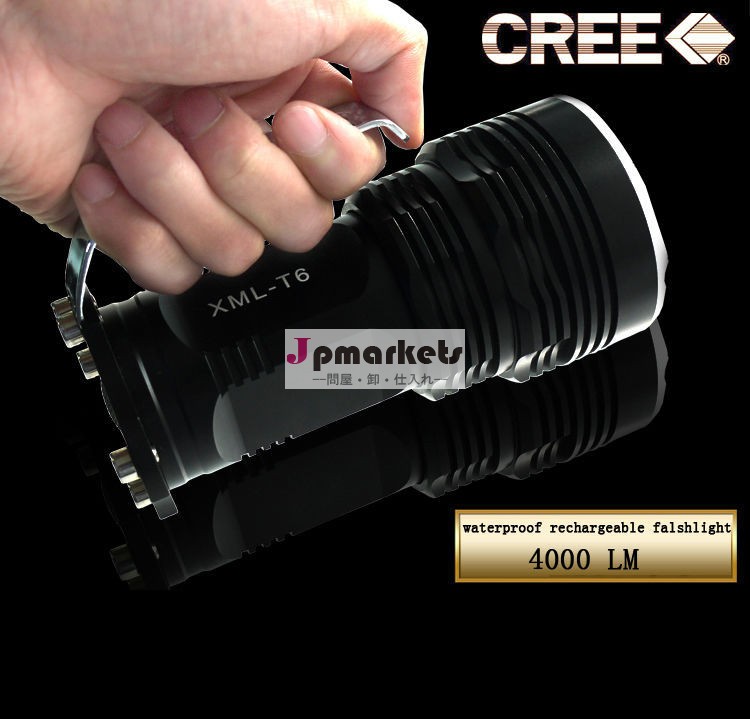 クリーxmlt-6屋外4000lumenspoliceクリー族led懐中電灯問屋・仕入れ・卸・卸売り
