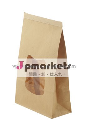 茶色のクラフト食品包装窓付き紙製の袋問屋・仕入れ・卸・卸売り