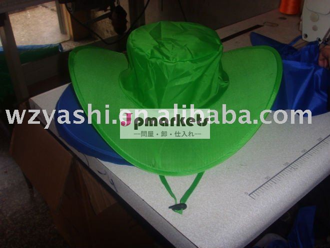 190T green cheap foldable cowboy hat問屋・仕入れ・卸・卸売り