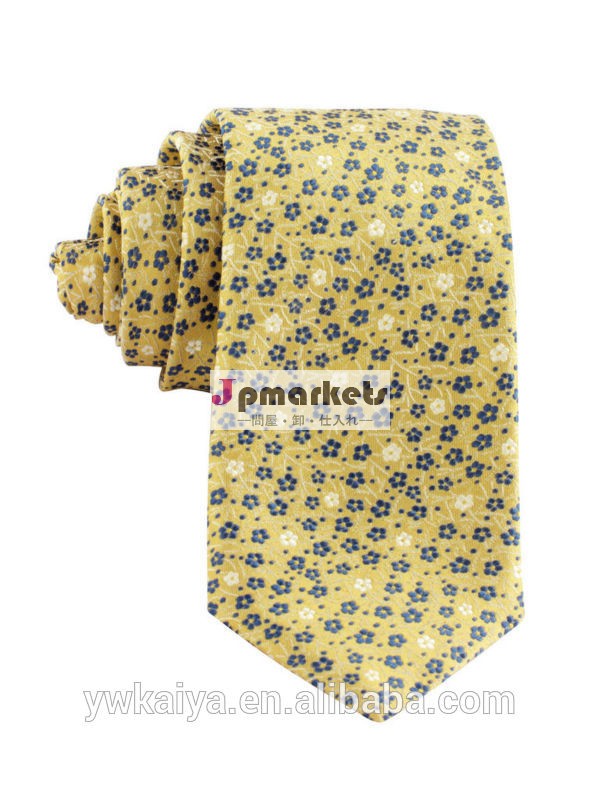 黄色の花柄のユーロスタイルビジネスの男性用ネクタイ問屋・仕入れ・卸・卸売り