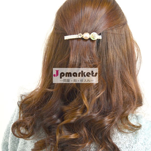 ホットで人気のある商品の日本その娘さんに。 パールビジューを複製石ラインストーンエンブレムヘアアクセサリー。問屋・仕入れ・卸・卸売り