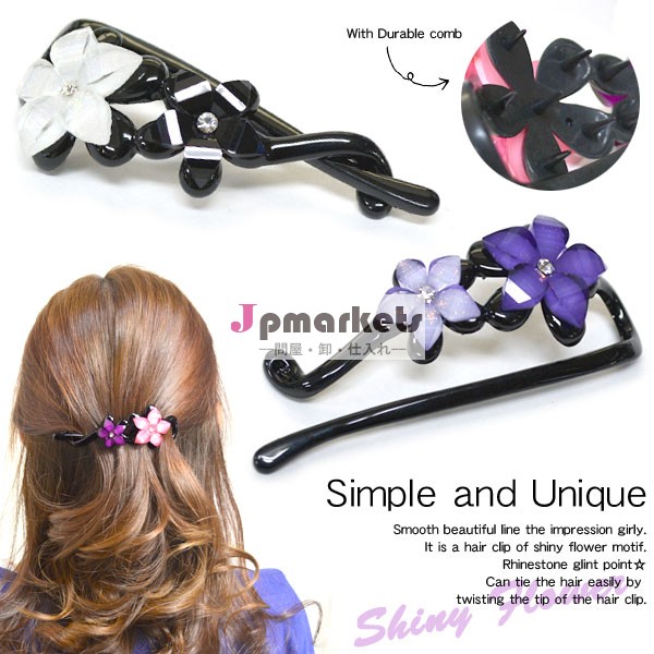 高品質の二重フラワーモチーフのデザイン成熟した女性のラインストーンのヘアアクセサリー。 内部との櫛。問屋・仕入れ・卸・卸売り