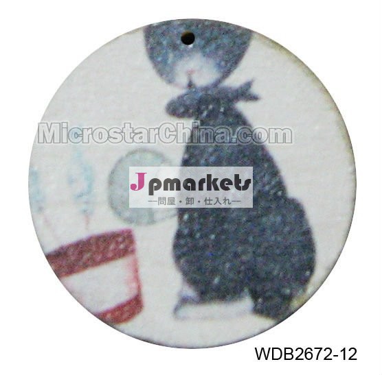 猫のパターン木製カボションフラットラウンドカラフルなパターン2011年に熱い問屋・仕入れ・卸・卸売り