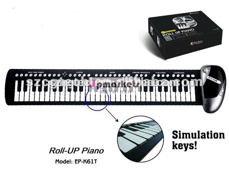 フレキシブルキーボードピアノ61鍵/深センシリコンロールアップピアノ問屋・仕入れ・卸・卸売り