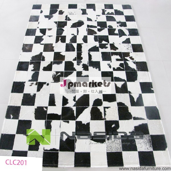 黒clc201/white10cmの15センチメートル20cm牛の革のカーペットのパッチワーク問屋・仕入れ・卸・卸売り
