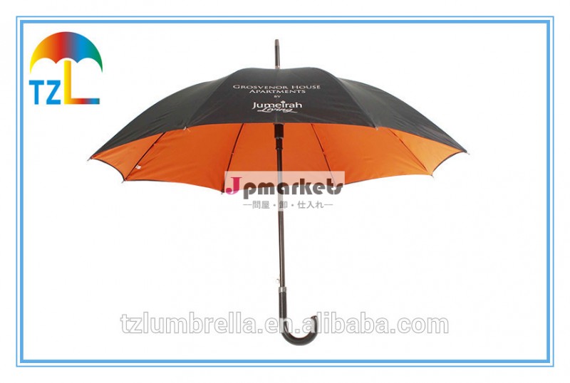 黒/オレンジカスタム印刷傘、 プロモーション2層ファブリックの傘問屋・仕入れ・卸・卸売り