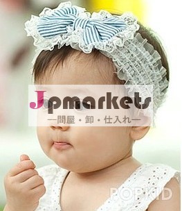 2014年ホット! 子供韓国ファッションヘアバンド/美しい濃い青のチェック柄/のお気に入りの蝶/プリンセスのヘアアクセサリー/卸売問屋・仕入れ・卸・卸売り