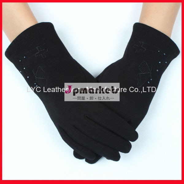 人気の黒の刺繍の手袋女性カスタム手首の長さ問屋・仕入れ・卸・卸売り