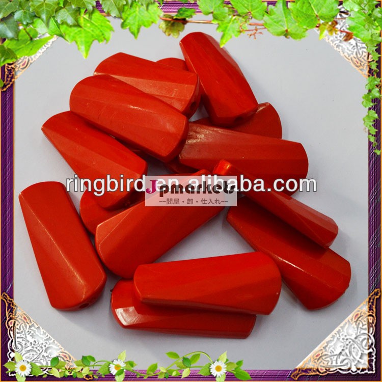 卸売alibabaの図形の色赤分厚い長いアクリル装飾用ビーズ問屋・仕入れ・卸・卸売り