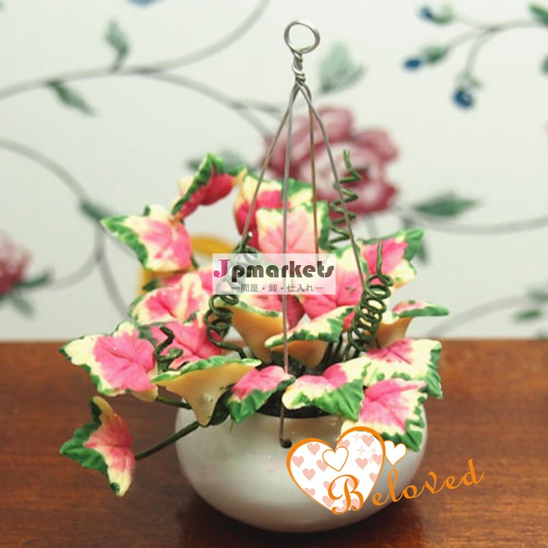ハング植物1時12分ドールハウスミニチュアの手作りの粘土の花問屋・仕入れ・卸・卸売り