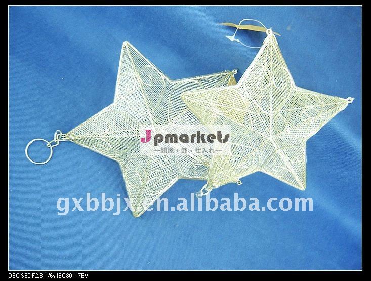 ホワイトワイヤークリスマス星形の装飾工芸品問屋・仕入れ・卸・卸売り