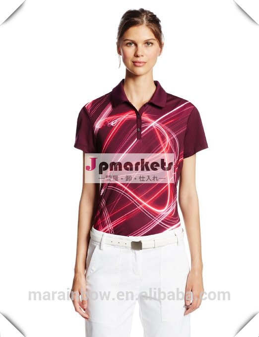 高品質のoem女性昇華印刷のゴルフスポーツのポロシャツ、 熱い販売のすべての上に昇華印刷t- シャツow問屋・仕入れ・卸・卸売り