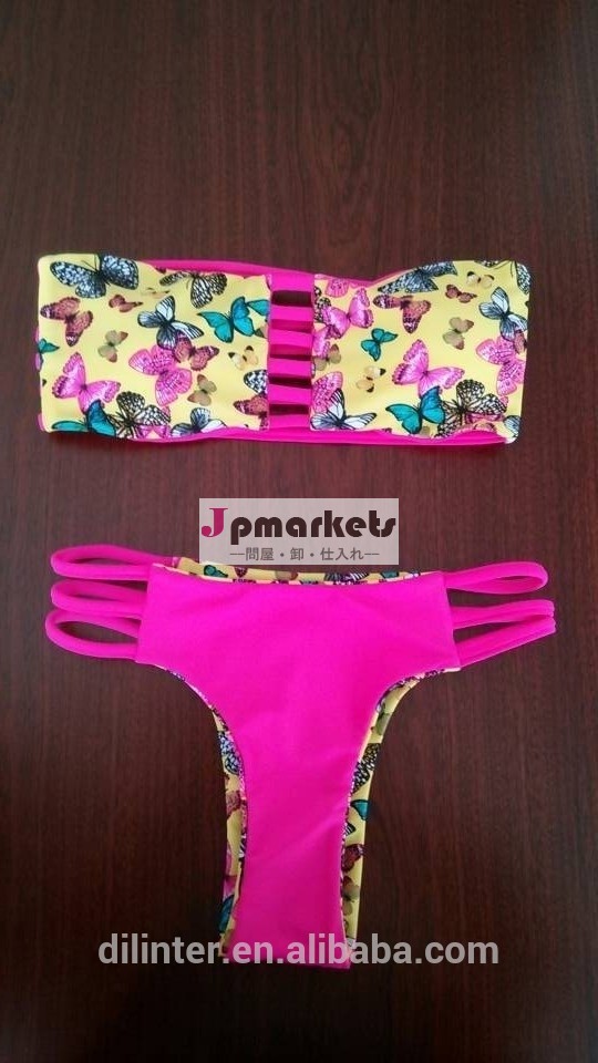 最新のユニークなデザイン2は- ピースビキニホットセクシーなブラジルのリバーシブルプリントの水着問屋・仕入れ・卸・卸売り