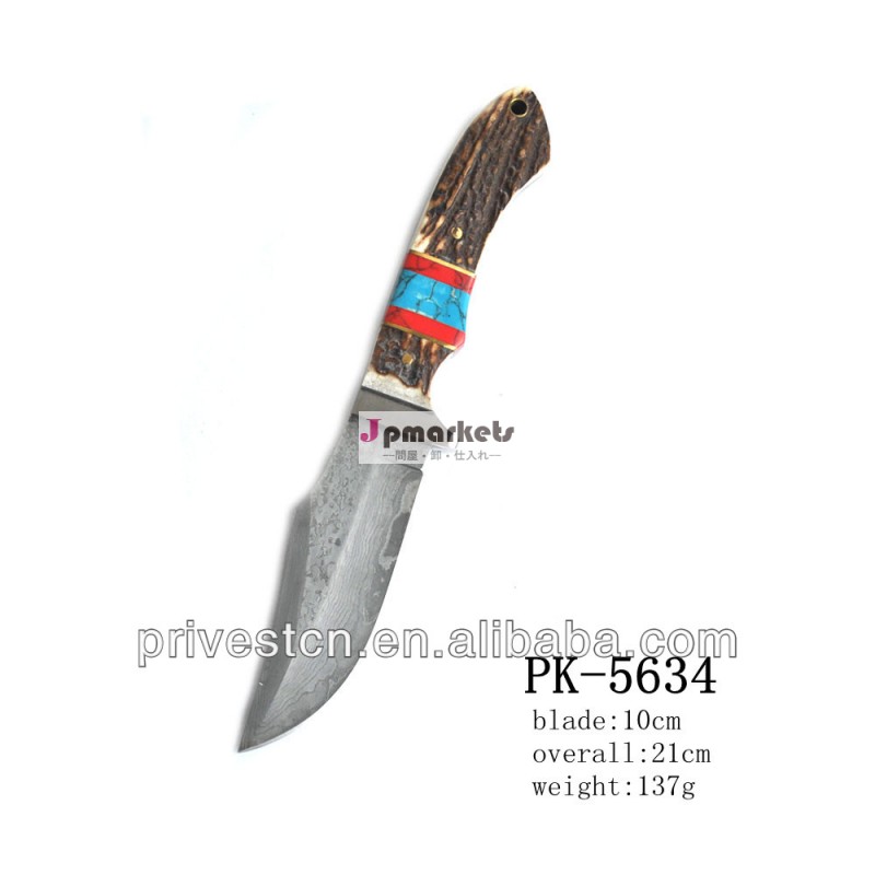 ファッショナブルなpk-5634damascue固定刃のナイフ問屋・仕入れ・卸・卸売り