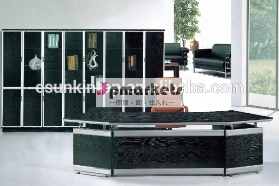 ブラックオークメラミン事務机、 適用され、 耐久性のあるオフィス家具( y9001)問屋・仕入れ・卸・卸売り