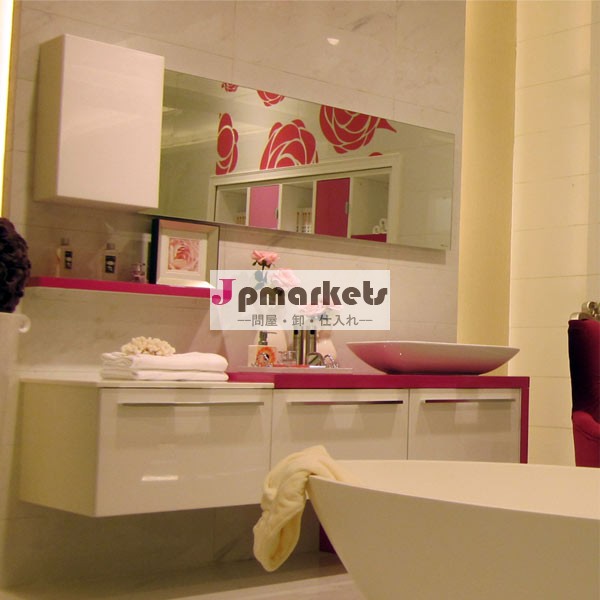 広州壁- マウントされているローズピンクモダンなバスルームのキャビネット問屋・仕入れ・卸・卸売り