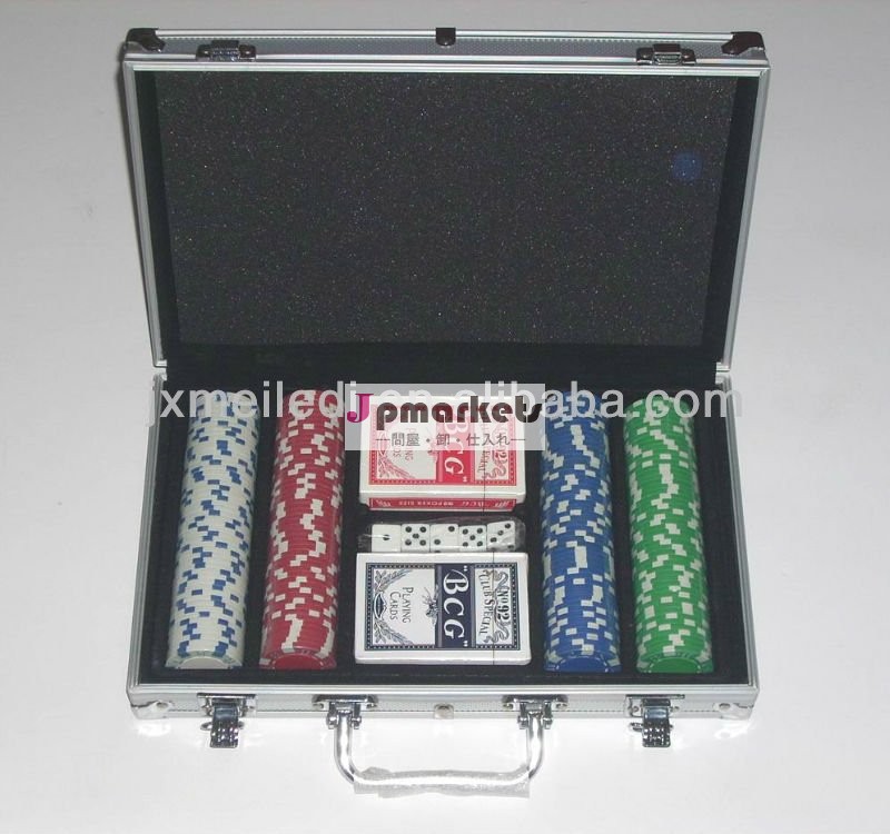 カジノチップ200個旅行ポーカーセットmld-ac66銀アルミケースで問屋・仕入れ・卸・卸売り