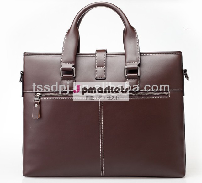 Horizontal Genuine leather business portable business bag with nylon shoulder strap, briefcase問屋・仕入れ・卸・卸売り