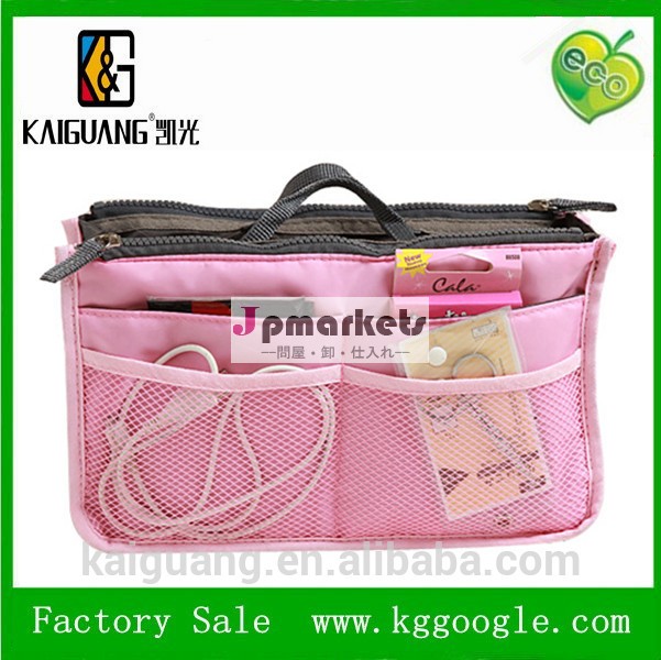 Hot selling Pink Women Lady Handbag bag in bag Purse Organizer Insert large Liner Cosmetic travel Bag問屋・仕入れ・卸・卸売り