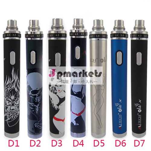 最新の電子のcig2014年ola×クールとセックスバッテリー電圧1300/1600mah3.3-5.5vトップねじれのノベルティ電子タバコ問屋・仕入れ・卸・卸売り