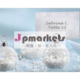 雪突風はガラス装飾の場所カードか写真のホールダーを群がらせた問屋・仕入れ・卸・卸売り