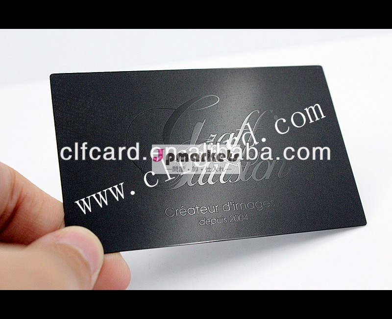 広州ファッションマットブラックメタル名刺/金属製のネームカード/金属の名刺を刻印問屋・仕入れ・卸・卸売り