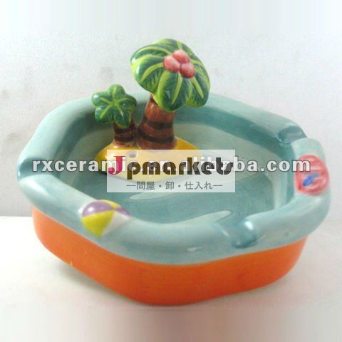 手- セラミック灰皿を描いた- cocuntパルム問屋・仕入れ・卸・卸売り