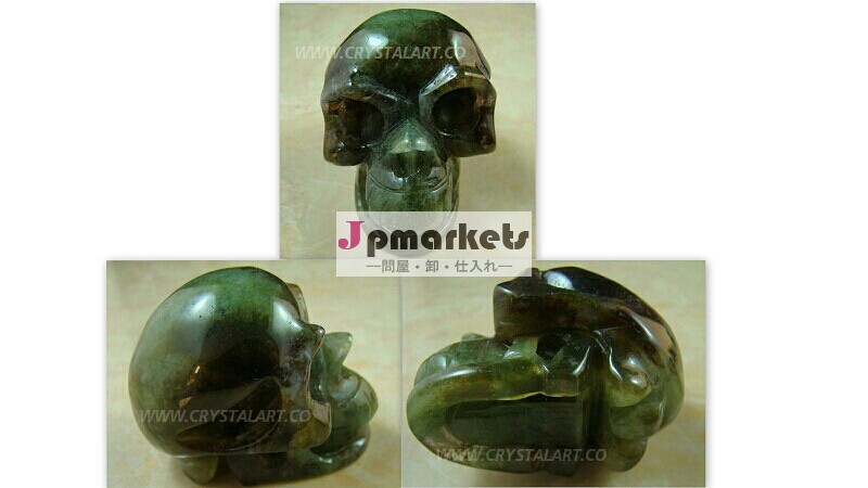 中国の緑のヒスイのカボション頭蓋骨の形問屋・仕入れ・卸・卸売り