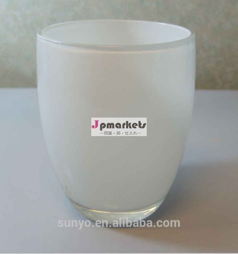 古典的な家の装飾持つmilkly白のガラスのキャンドルホルダー問屋・仕入れ・卸・卸売り