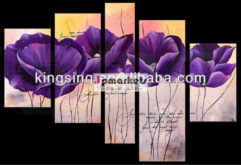 hotsale紫の花の油絵キャンバス上問屋・仕入れ・卸・卸売り