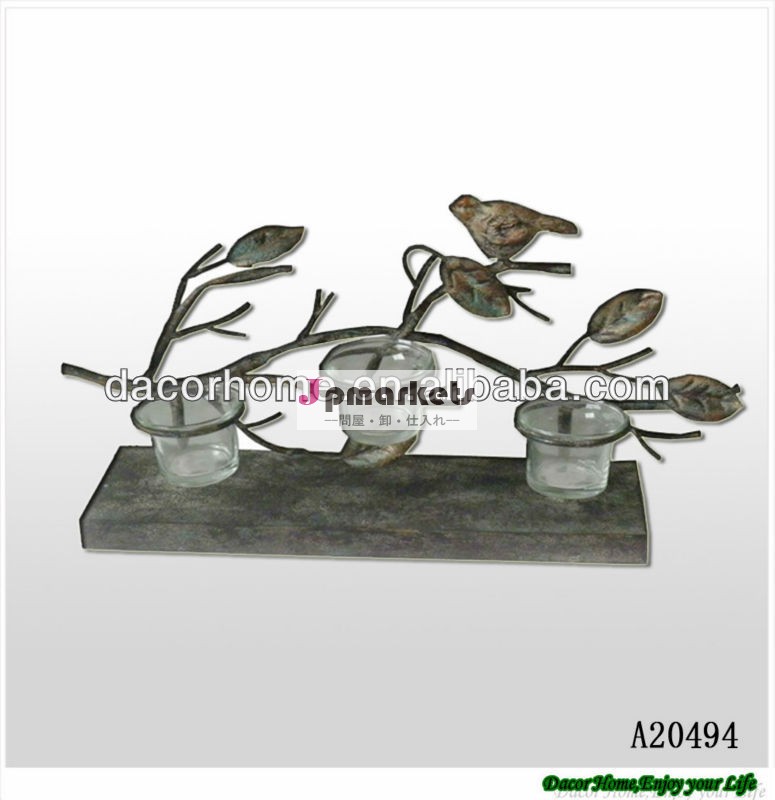 新しい真鍮2013antiquebranchと樹脂の鳥の金属キャンドルホルダー問屋・仕入れ・卸・卸売り