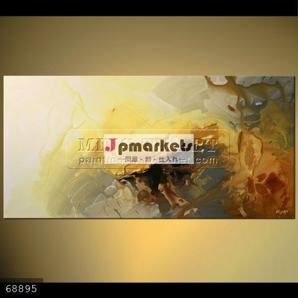 100％手作りの新しいソフト現代抽象的なキャンバス#68895上の抽象的なアクリル画、 黄色の男洞窟問屋・仕入れ・卸・卸売り