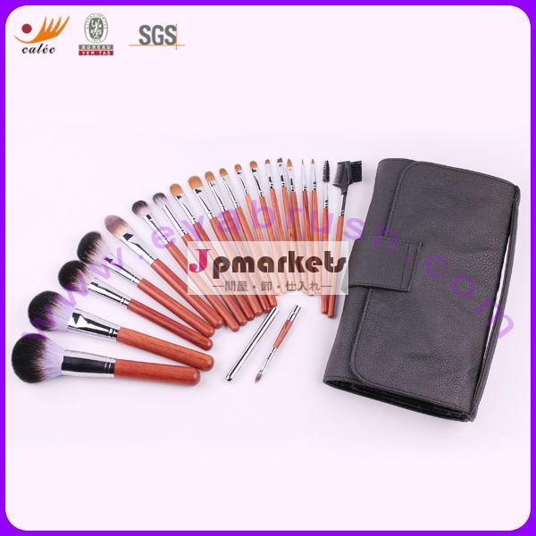 21pcs Hihg-end Natural Hair Wood Handle Black Pouch Professional Cosmetic Brush Set問屋・仕入れ・卸・卸売り
