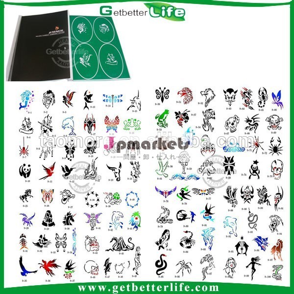 一時的なボディステンシルブックgetbetterlifehotsale100デザインファッショナブルなエアブラシステンシル材料問屋・仕入れ・卸・卸売り
